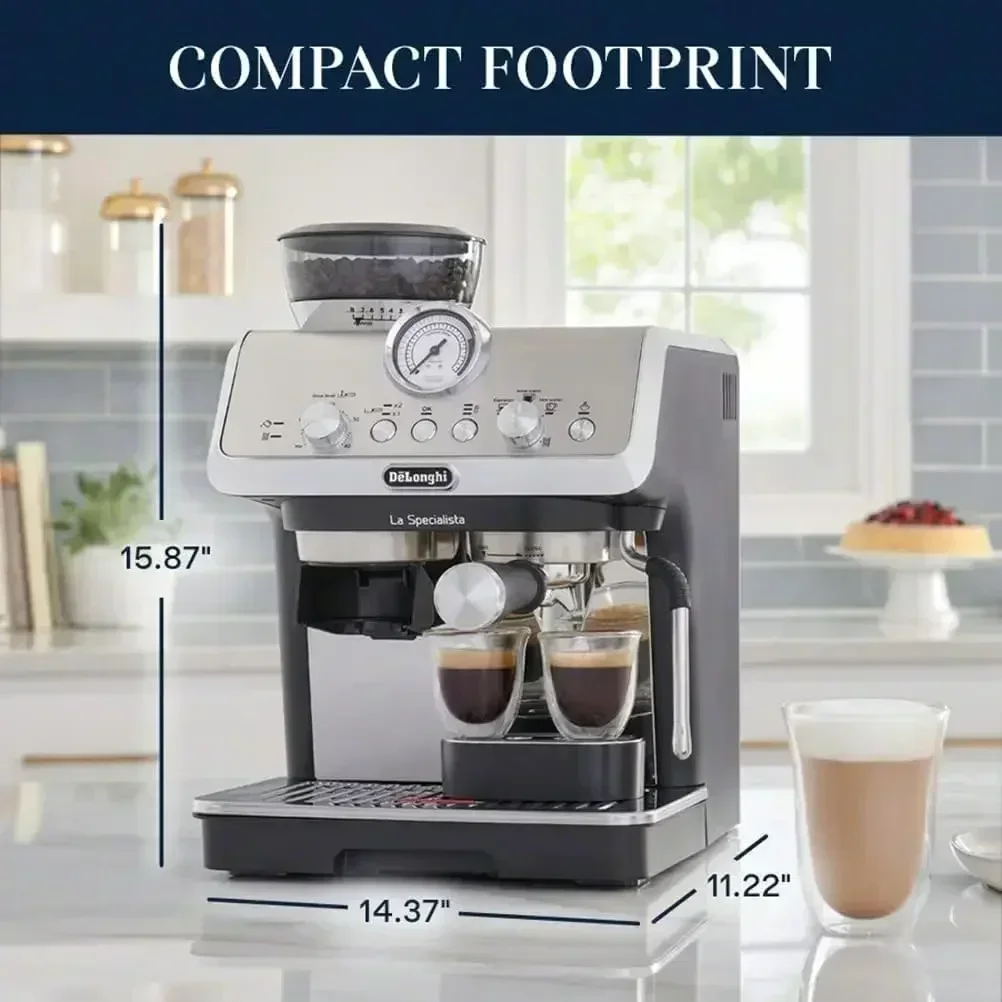 De'Longhi La Specialista Espresso Machine with Grinder, Milk Frother, 1450W, Barista Kit - Bean to Cup Coffee & Cappuccino Maker