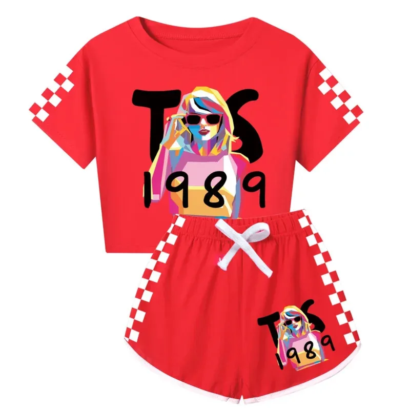 Nuevo 2025 trajes de verano para niñas, camiseta deportiva para niños, pantalones cortos, conjunto de 2 piezas, ropa para niños, trajes cómodos eqs9X