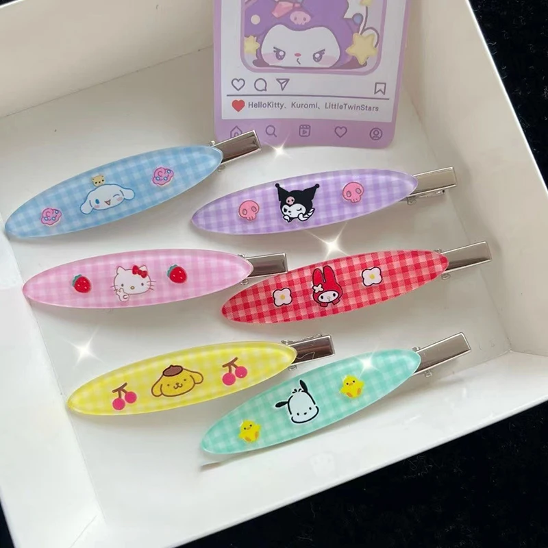 1Pc Meisje Cadeau Anime Sanrio Haarspeld Kawaii Melodie Cartoon Haaraccessoires Meisje Studente Pony Met Zoete Haardecoratie