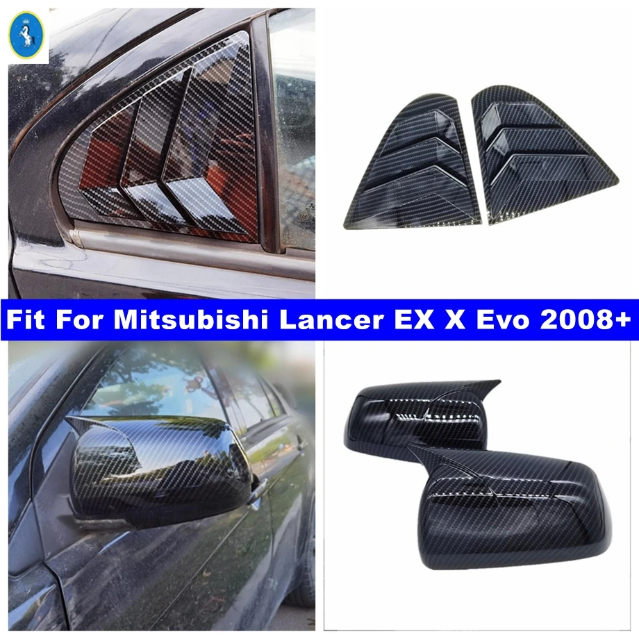 

Rear Door Louver Window Shutters / Rearview Mirror Cover Trim For Mitsubishi Lancer EX X Evo 2008 - 2018 Carbon Fiber Accessory