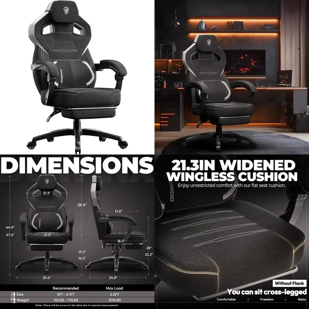 Ergonomic Lumbar Support Gaming Chair for Big and Tall, Wide Back Computer Chair with Footrest for Comfortable Gaming Sessions