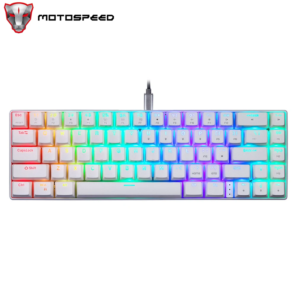 

Motospeed CK67 Mechanical Gaming Keyboard 67 Keys RGB Backlit Wired Computer Office Red Blue Switch ABS Keycap For Mac Windows