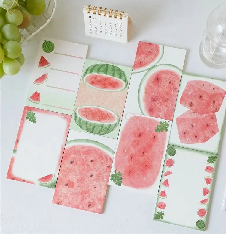 

1book Stickless notebook, small and fresh summer fruit memo, message, notebook, material paper