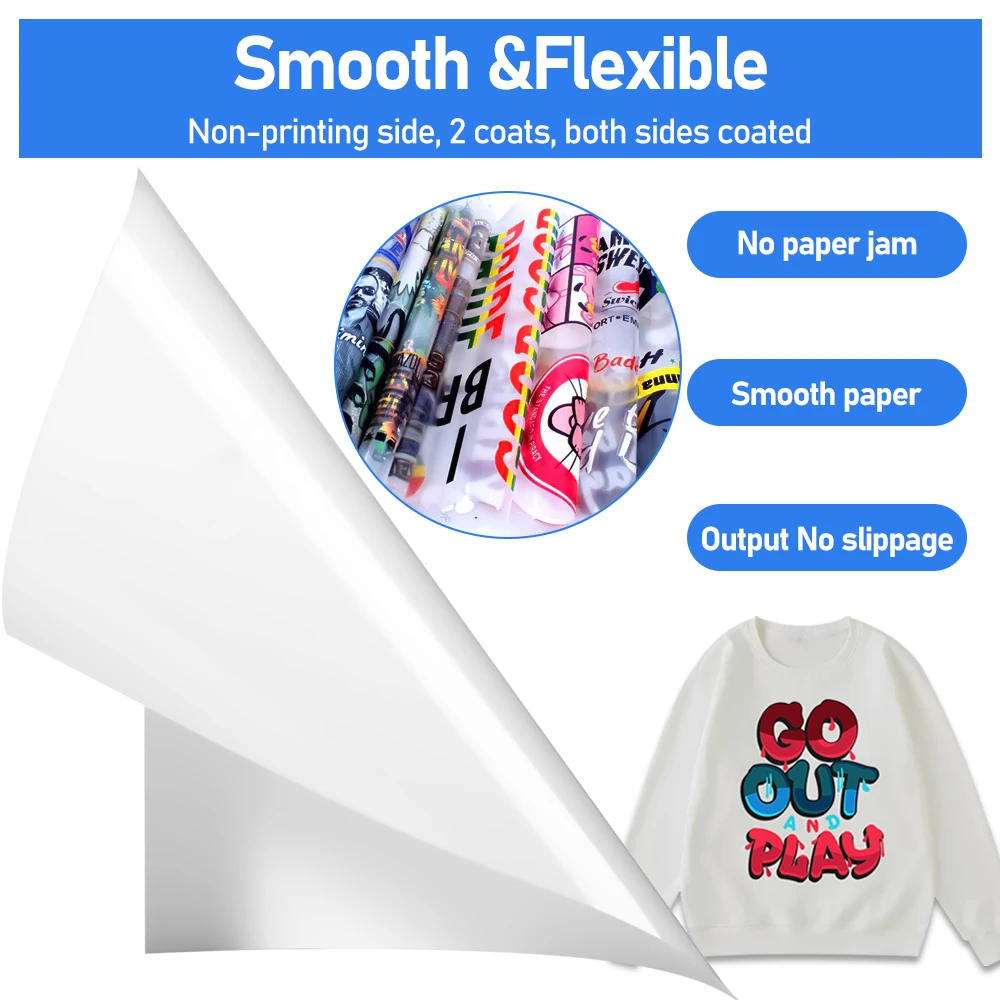 Imagem -04 - Dtf Pet Transfer Film Adequado para Faça Você Mesmo Direto em Bolsas de Roupas Papel de Transferência de Calor Impressora Dtf 25 Pcs 50 Pcs 100 Pcs a3