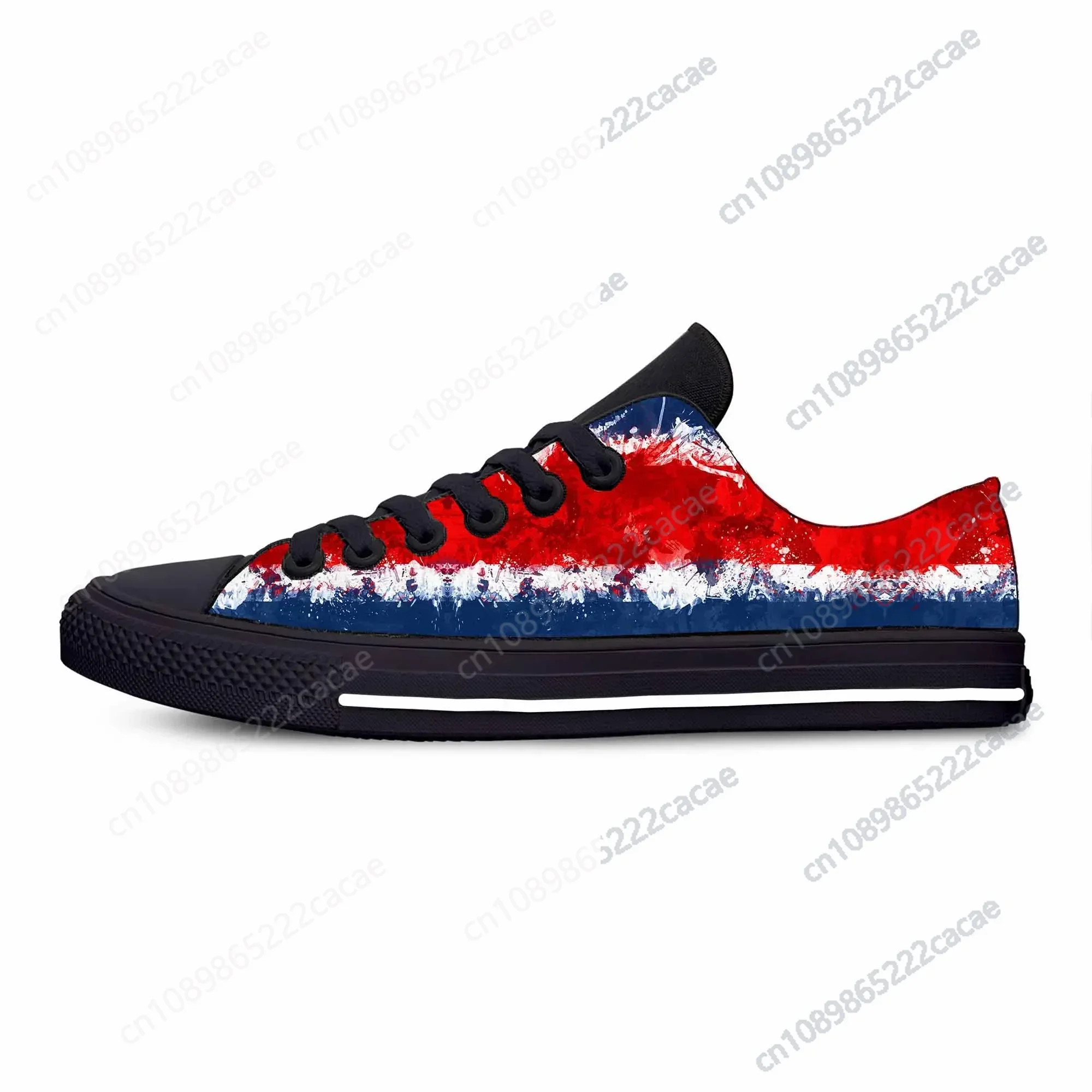 

Costa Rica Rican Flag Patriotic Pride Cool Fashion Casual Cloth Shoes Low Top Comfortable Breathable 3D Print Men Women Sneakers