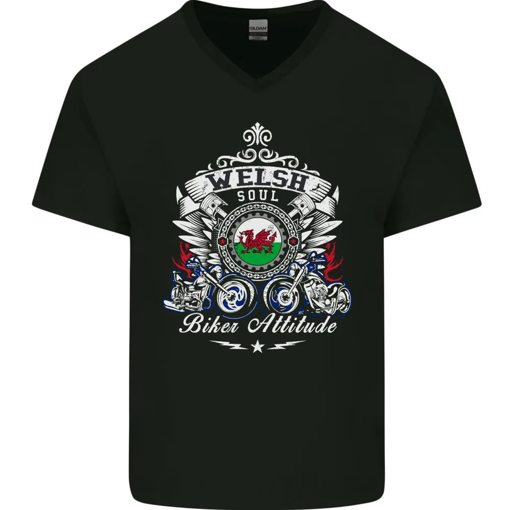 

Welsh Soul Biker Attitude Bike Motorcycle Mens Women Summer Tees Cotton T-Shirt Anime Graphic