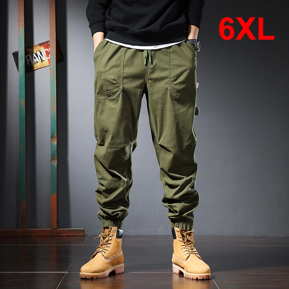 Plus Size 5XL 6XL Tactical Cargo Pants Men Fashion Casual Pants Male Multi-pocket Trousers Men Joggers Khaki Green