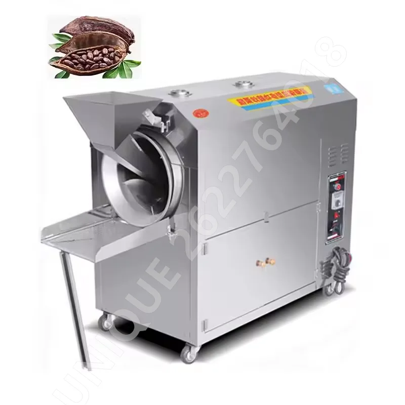 Multi-Function Electric Or Gas Heating Bean Groundnut Almond Peanuts Soybean Macadamia Roasting Rotary Drum Nuts Roaster Machine