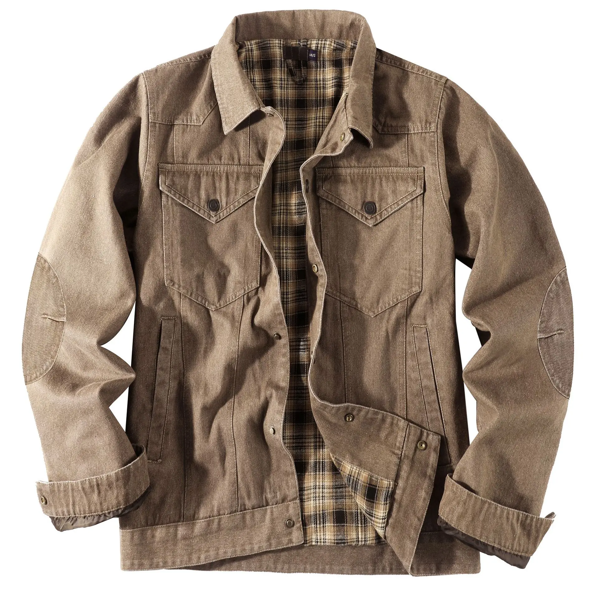Oversized Men's Denim Jacket High Quality Cowboy Jacket Spring Autumn Solid Plus Size Cotton Jacket Men Coat
