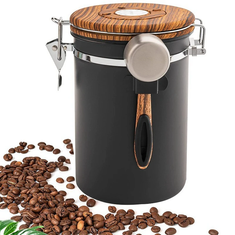1800ml Coffee Canister Airtight Containers Kitchen Food Storage Container with Date Tracker and Scoop-AD23