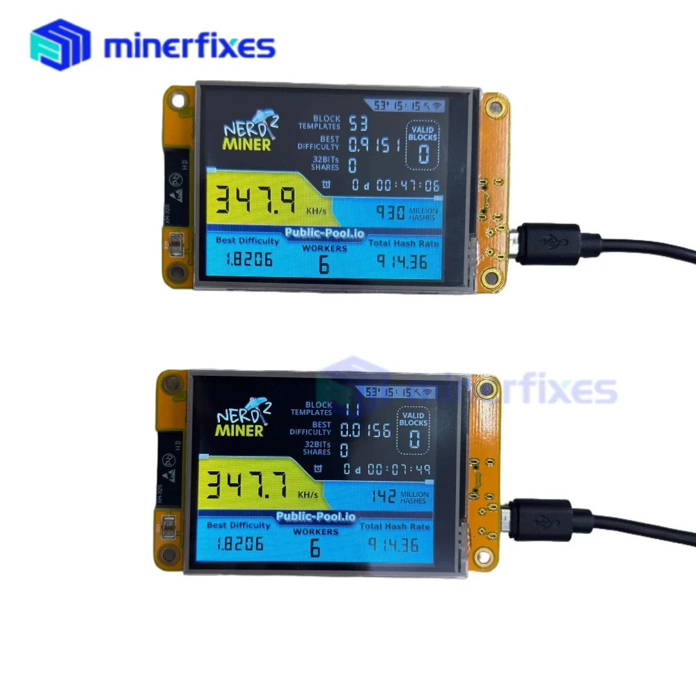 Novo nerdminer v3 2.8 polegadas BTC Solo Lottery Nerd miner Crypto Bitcoin Miner Solo Mining Machine