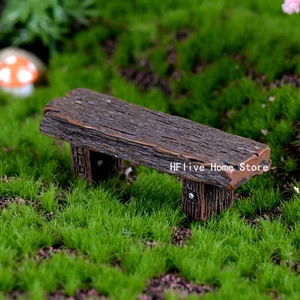 كرسي خشبي ومقعد محاكاة الراتنج ، مقعد زوجين خرافي ، تمثال عمل ، كرسي لطيف صغير ، منمنمات حديقة DIY ، ديكور المنزل أعلى 8 مبيعات مقاعد البدلاء للزوجين - رقم 5