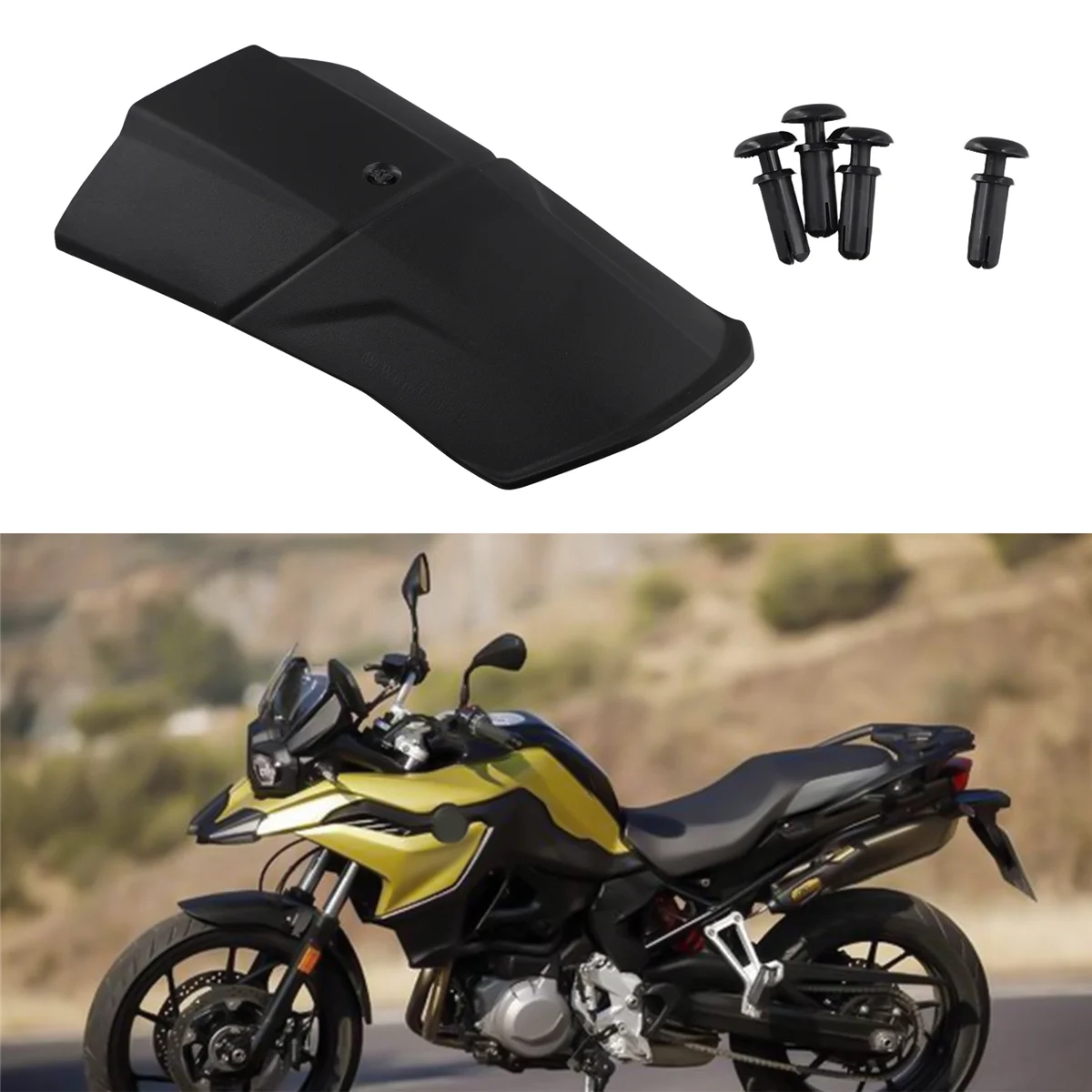 

#514N Motrocycle Front Mudguards for BMW F750GS F800GS Wheel Fender Extender Splash Protection Cover Extention Guard (Black)