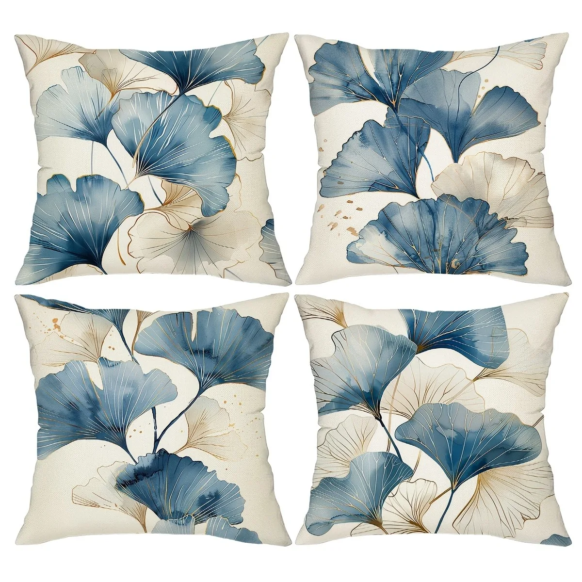 Artistic Ginkgo Leaf Pillow CoversLiving room sofa cushion cover, soft and comfortable, bedroom room decoration