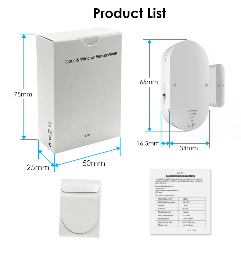 شقة مصنع مصنع ضد السرقة إنذار أمن المنزل أفضل بائع نظام استشعار إنذار الباب والنافذة مع جهاز التحكم عن بعد #6