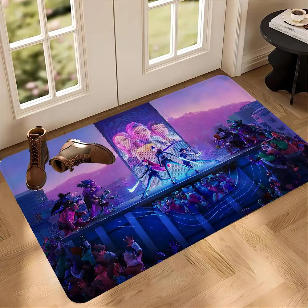 KPop D-Demons H-Hunters Girls Anime Hallway Carpet INS Style Soft Bedroom Floor House Laundry Room Anti-skid Bedside Area Rugs