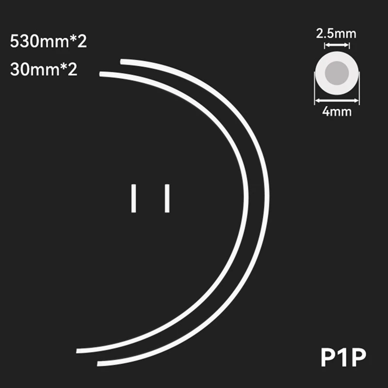 Для Bambu Lab PTFE Tube ID 2,5 мм наружный диаметр 4 мм тефлоновая труба 1,75 мм для 3D-принтера Bambulab A1/A1 Mini/P1P/P1S/X1C белый 1 м