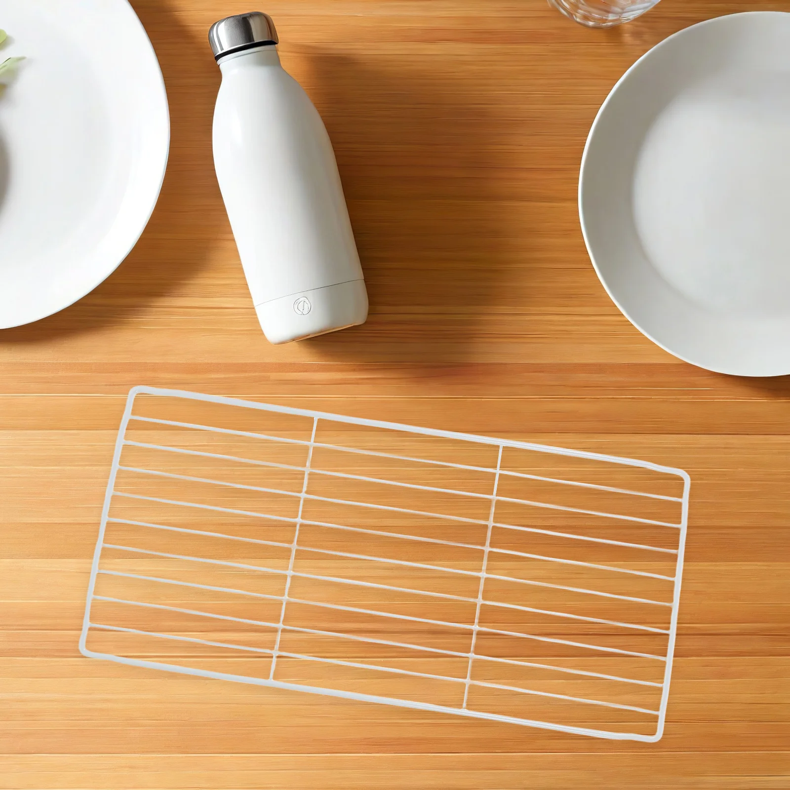 

Freezer Rack Metal Mesh Grid Refrigerator Partition Wire Shelf Organizer Deep Freezer Storage White Mesh Easy Clean