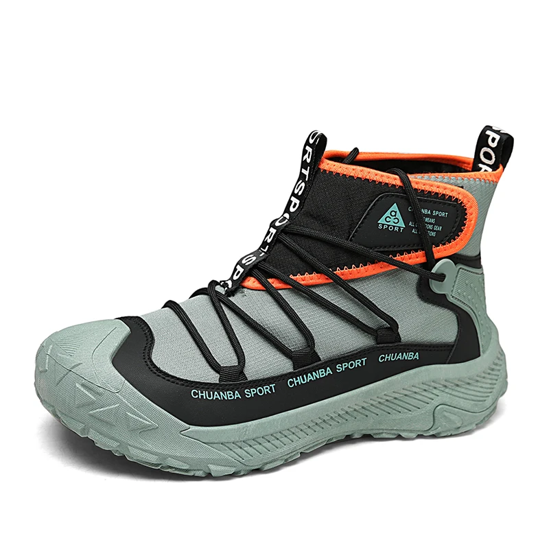 

Outdoor Work Walking Shoes Men Fashion High top Casual Boots Men Platform Sports Breathable Hiking Shoes For Men Trekking Boots