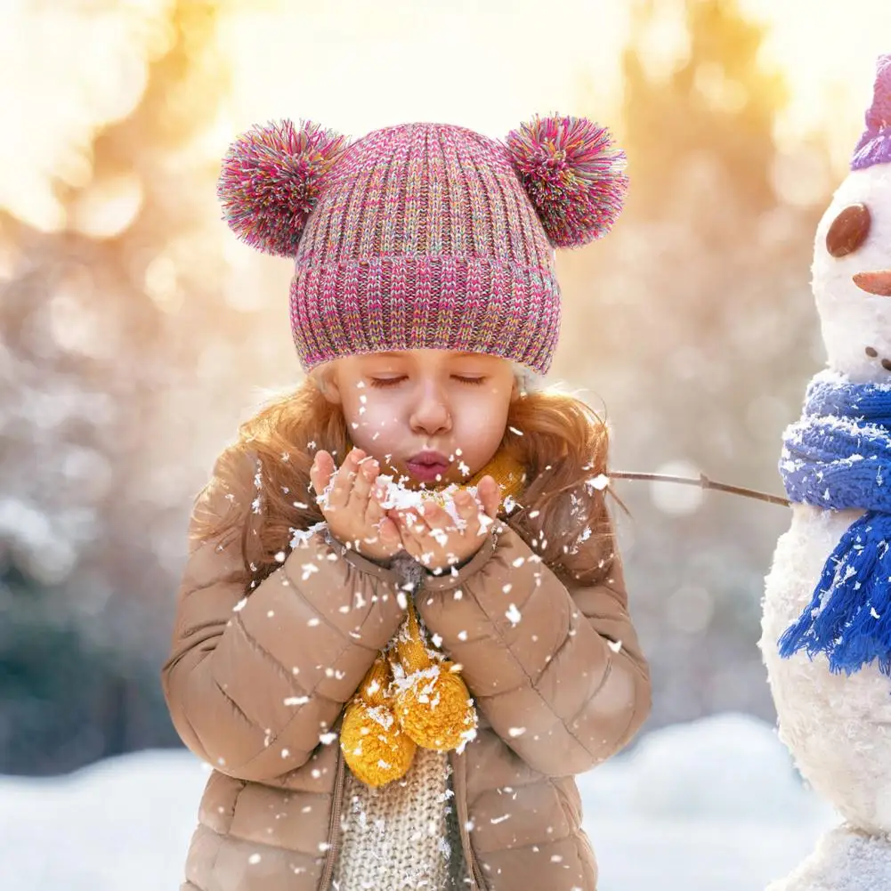 Conjunto de cachecol e luva de pelúcia infantil, decoração antiderrapante de bola de pele, à prova de vento, quente, crianças, meninas, ao ar livre, inverno