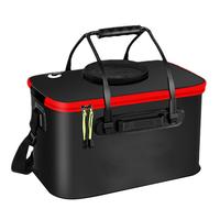 EVA Fishing Bucket Collapsible Live Fish Bucket Thickened EVA Live Fish Box Fishing Tackle With Aeration Pump For Travel Camping