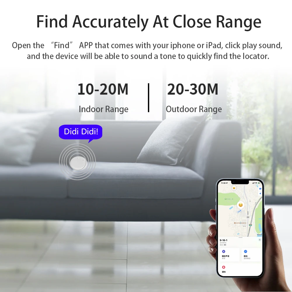 علامات تعقب ذكية صغيرة من Tideboom لـ Apple Find My Pets Kids مفتاح المحفظة سيارة الأمتعة مكافحة خسر مكتشف محدد إنذار لنظام Ios #3