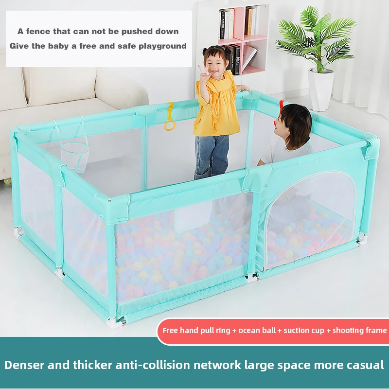 IMBABY NEW Children\'s Playpen with Foam Protector Baby Safety Fence Kids Ball Pit Playpen with Mosquito Net Baby Playground