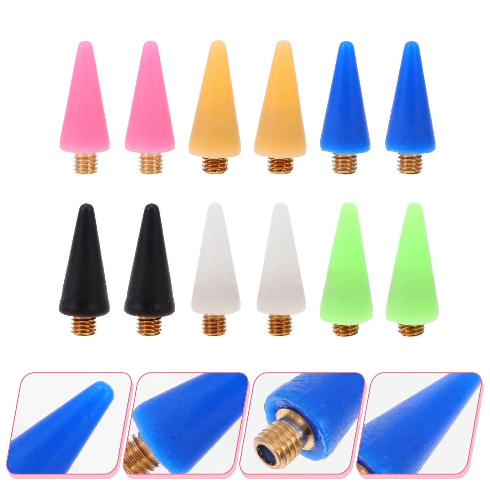 

12pcs Replacement For Manicure Dotting Art Tool Rhinestone Nail Dotting Picker Manicure Pen Tip Nail Picker Pen