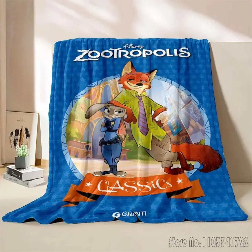 Disney Zootopia Print Four Seasons Blanket Cartoon Sofa Bed Cover Soft Fluffy Blanket Warm Flannel Throw Blanket Children Gift