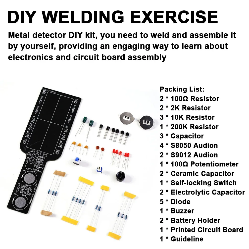 Metal Detector Electronic DIY Kit Simple Metal Locator Loose Parts Set Circuit Board Making Soldering Practice Kit