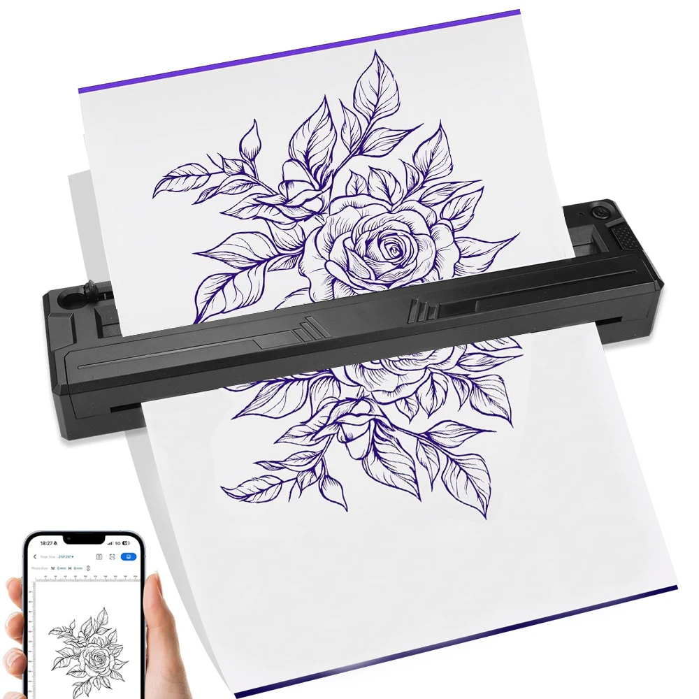 Wireless Bluetooth Tattoo Transfer Machine Tattoo Printer Thermal 1500mAh Battery Portable Tattoo Printing Copier Machine