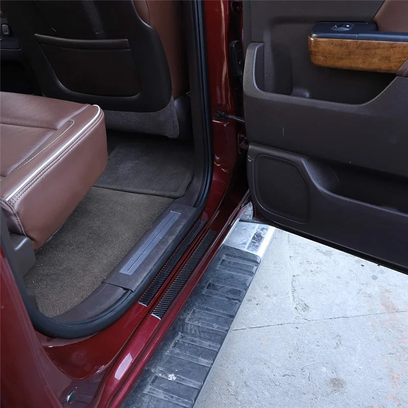 

Защитная накладка на порог для внешней двери для Chevrolet Silverado GMC Sierra 2014-2018, мягкое углеродное волокно