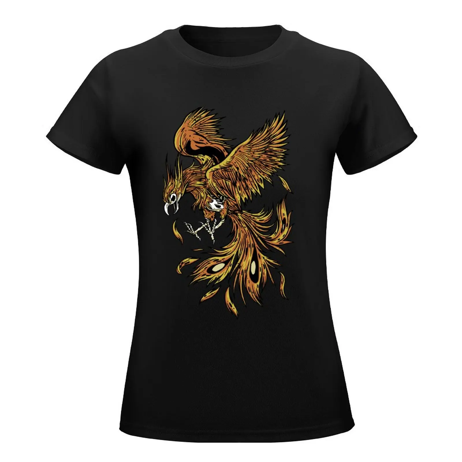 Skeleton Phoenix T-Shirt Short sleeve tee funny luxury designer clothing Women