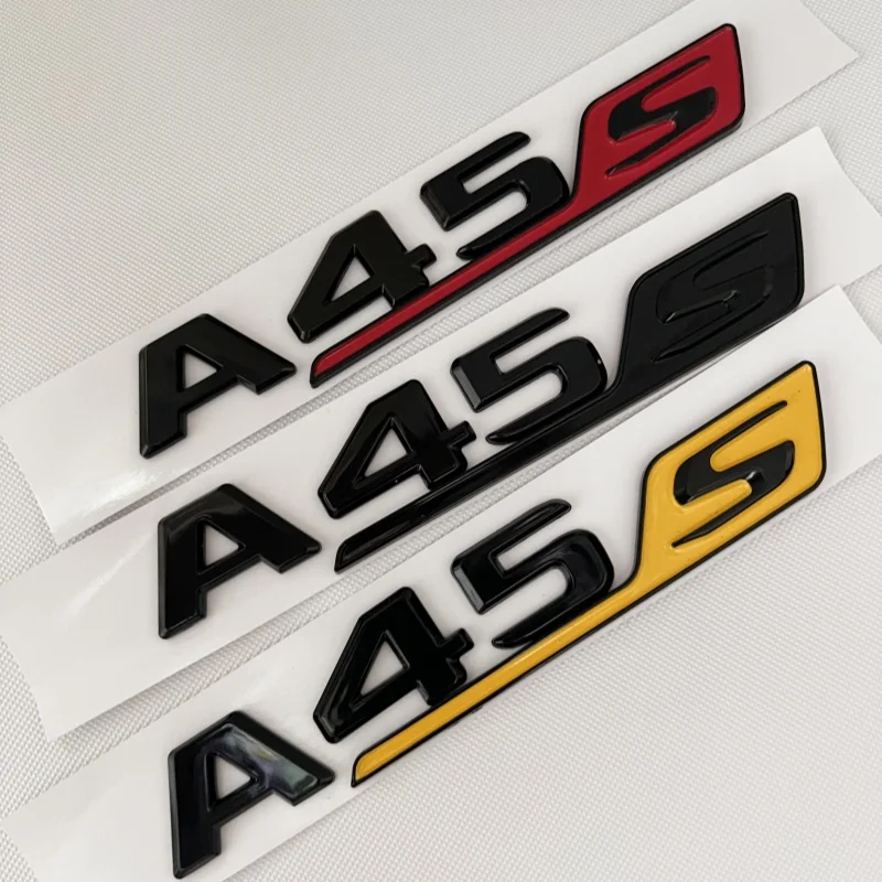 

3D ABS хром, черные, красные буквы, значок багажника автомобиля, наклейка для Mercedes Benz A45 AMG W177 W176 A45S, эмблема, логотип, автоаксессуары