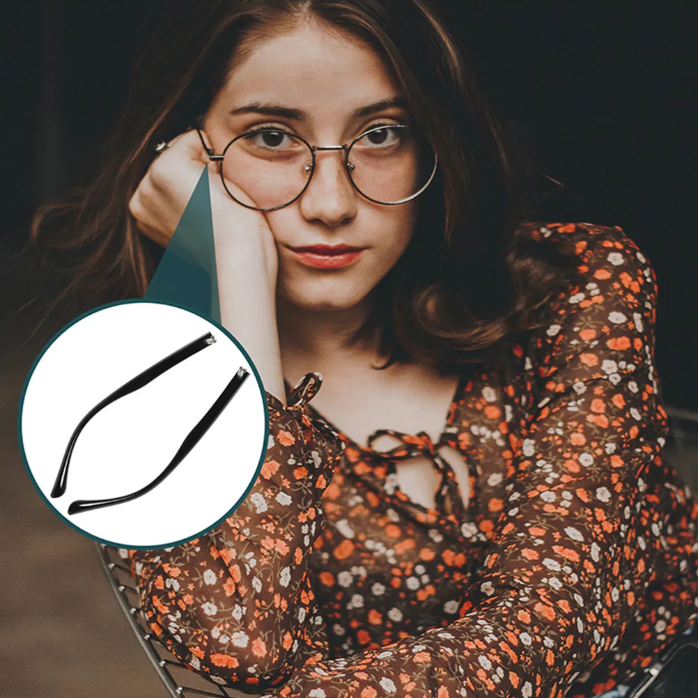 2Pairs Long-Lasting Tr90 Metal Eyeglass Temple Replacement Comfort Fit No-Pinch Glasses Arm Legs for All Standard Eyewear Repair