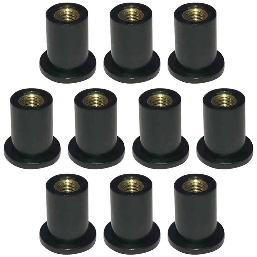 

10pcs M5 Rubber Well Nuts Black Motorcycle Windscreen Metric Nuts Kit for Bike Repair Cost Effective Durable Easy to Use