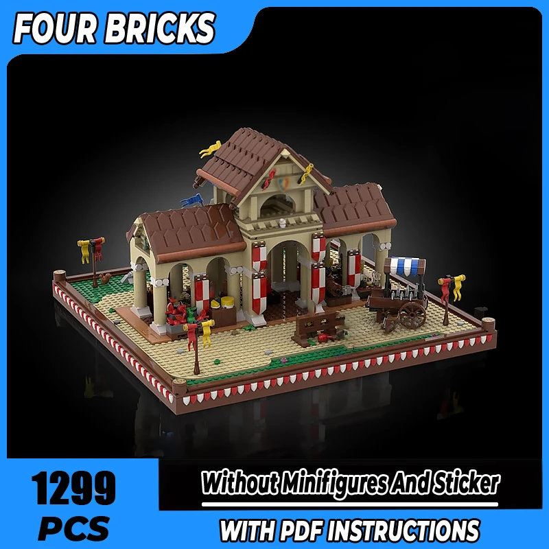 

Moc Building Blocks Medieval market hall Technology Modular Bricks Model Gifts Christmas Toys DIY Sets Assembly