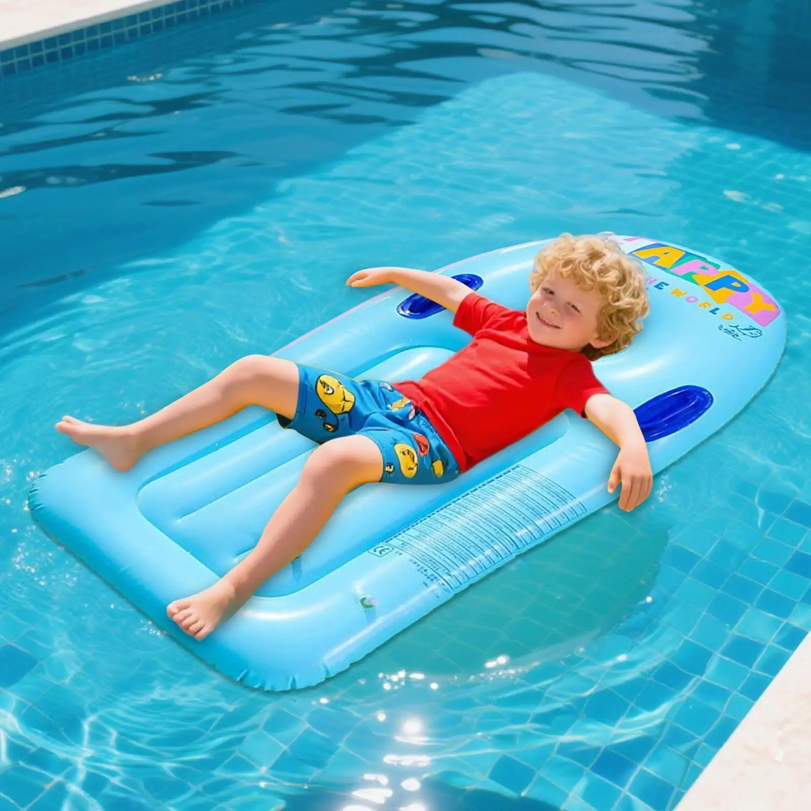 Flotador inflable para piscina para niños, cama, salón, balsa flotante, tumbona, juguetes para jardín, patio trasero al aire libre