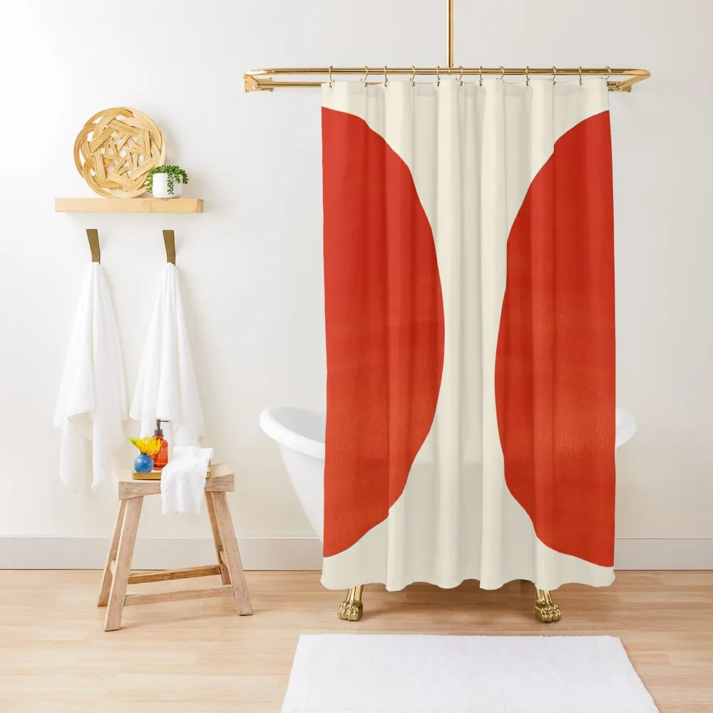 

half circles — orange Shower Curtain Window Luxury Bathroom Shower Shower Bath Curtain