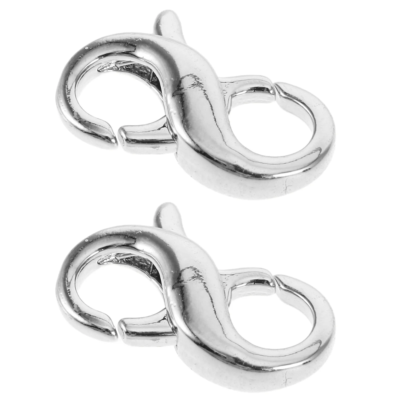 

2Pcs 8 Figure Spring Clasp Metal Double Opening Lobster Claw for DIY Jewelry Making Bracelet Necklace Connector Craft Supplies