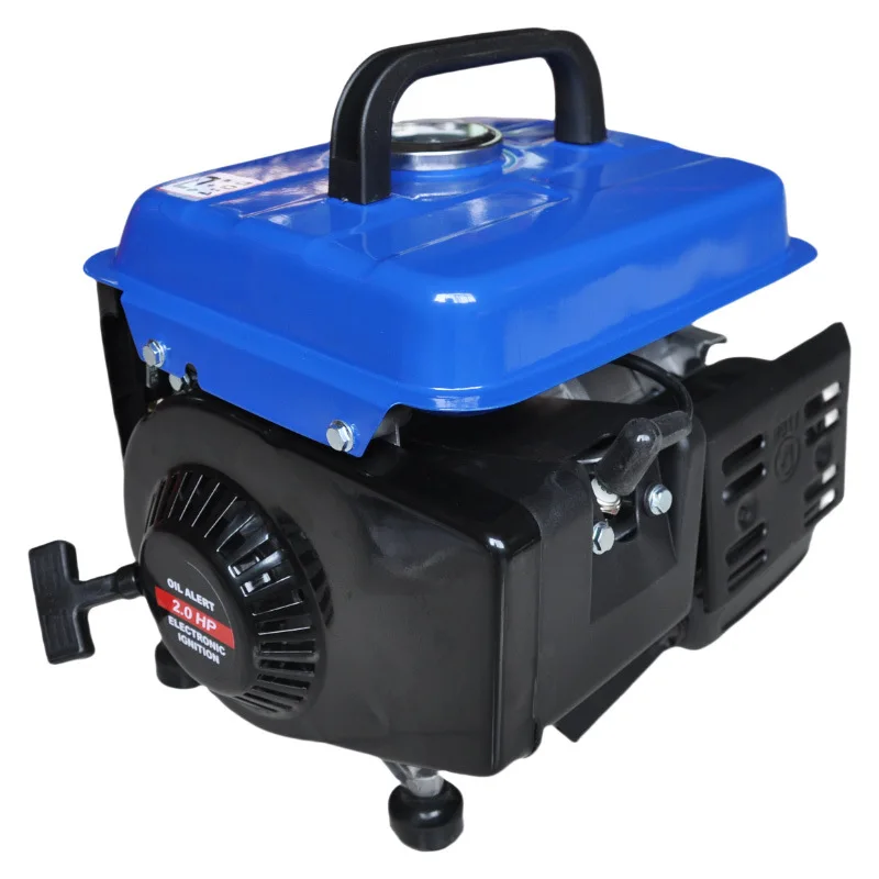Upgrade 110V 650W US Small Generator Mini Gasoline Generator Mini Portable Household Camping Silent Manual Generator