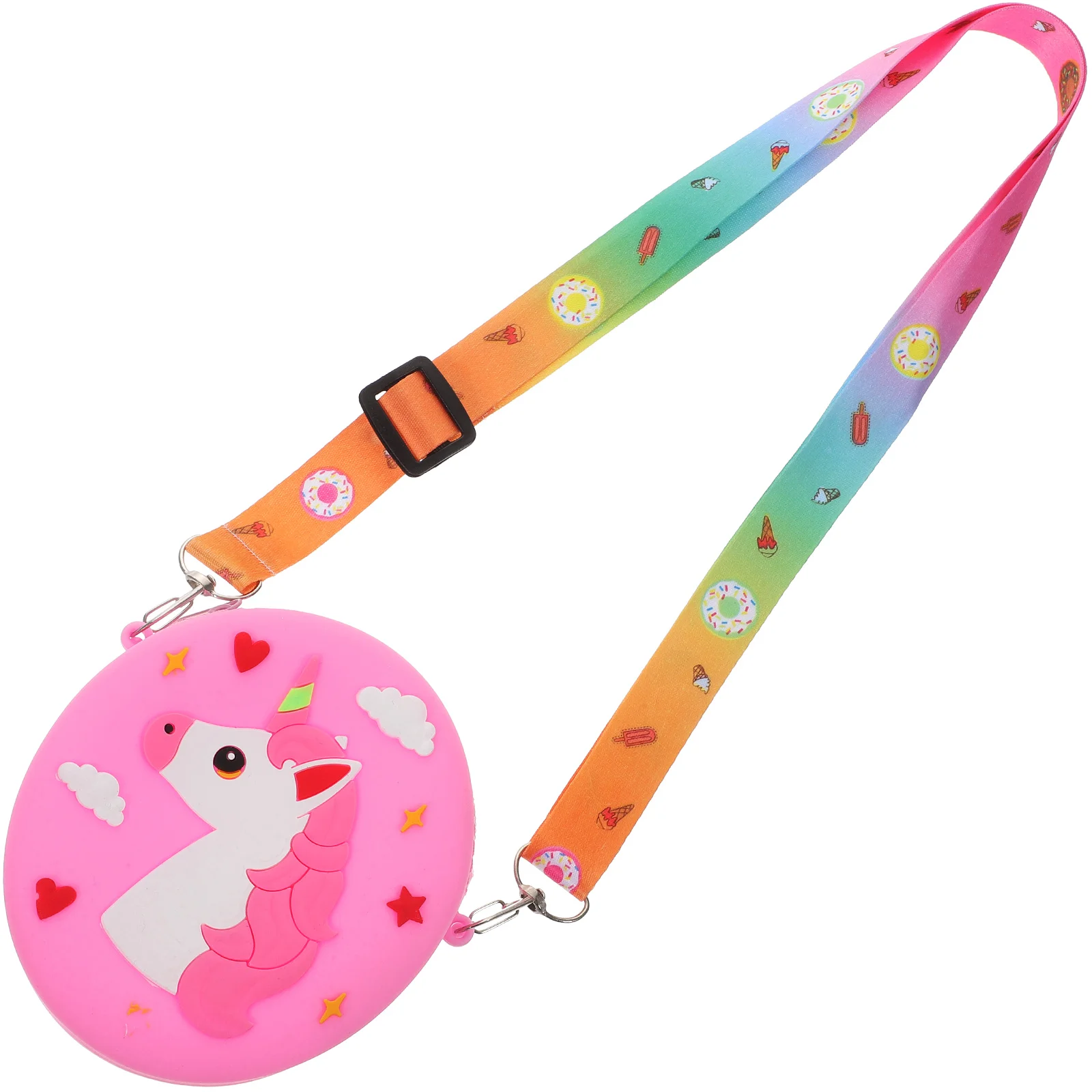 

Cartoon Silicone Unicorn Crossbody Kids Shoulder Bag Adjustable Strap Lightweight For Daily Leisure Party Photo Props