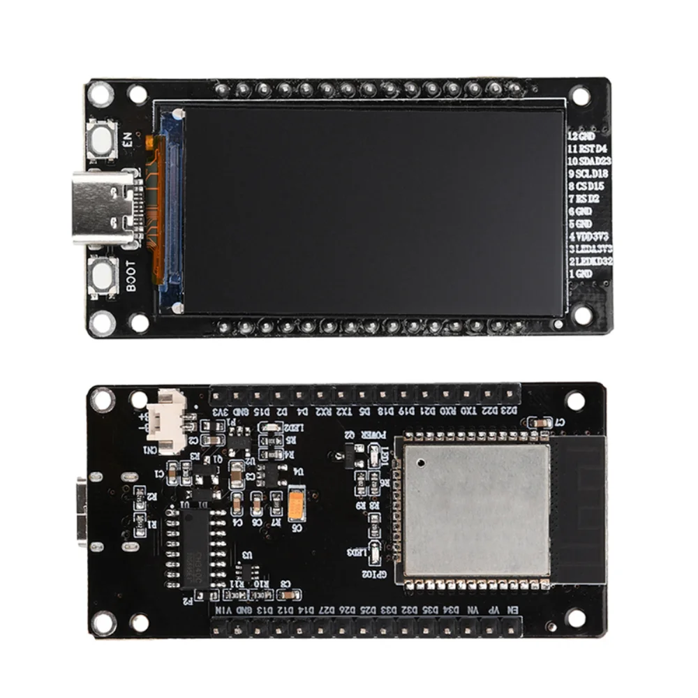 ESP32-WROOM-32 Development Board, 1.14-inch/1.9-inch LCD Screen Wi-Fi and Bluetooth Development Board, Type-C Port