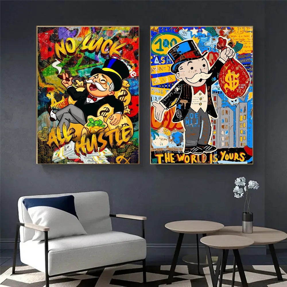 Cartoon Dollar Aalec MonopolyS Classic Anime Poster Waterproof Paper Sticker Coffee House Bar Room Wall Decor