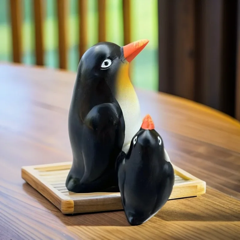 

Adorable Mother And Baby Penguin Resin Figurine Indoor Outdoor Balcony Garden Decoration Home Desk Ornament