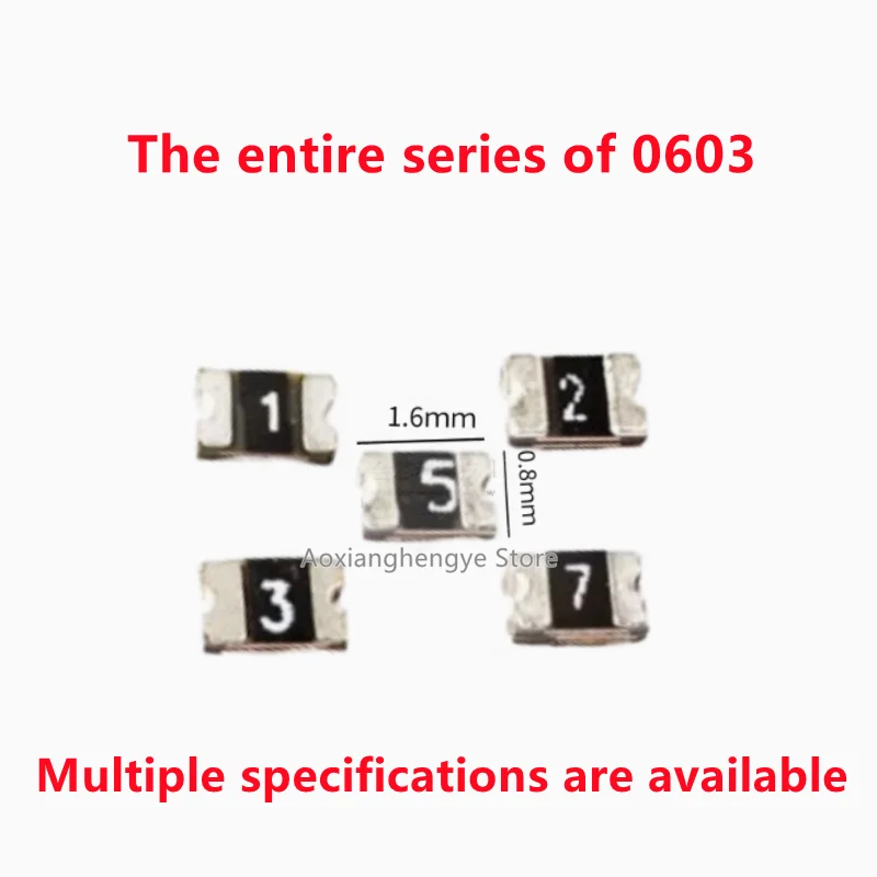 50PCS Self-resetting fuse SMD PPTC0603 0.01A 0.1A 0.2A 0.5A 1A 1.5A 100ma 200mA 250mA 350mA 750ma 6V 8V 16V 24V 30V 60V