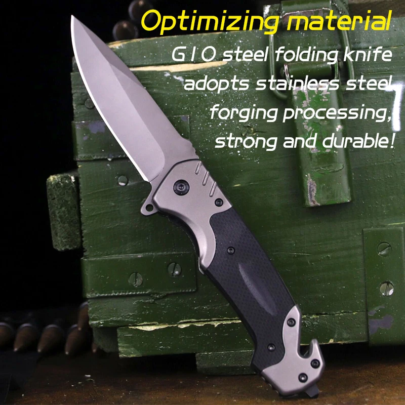 G10 Sharp tactical folding knife for Home defense EDC Handmade folding knife 9CR18MOV Outdoor camping folding knife pocket knife