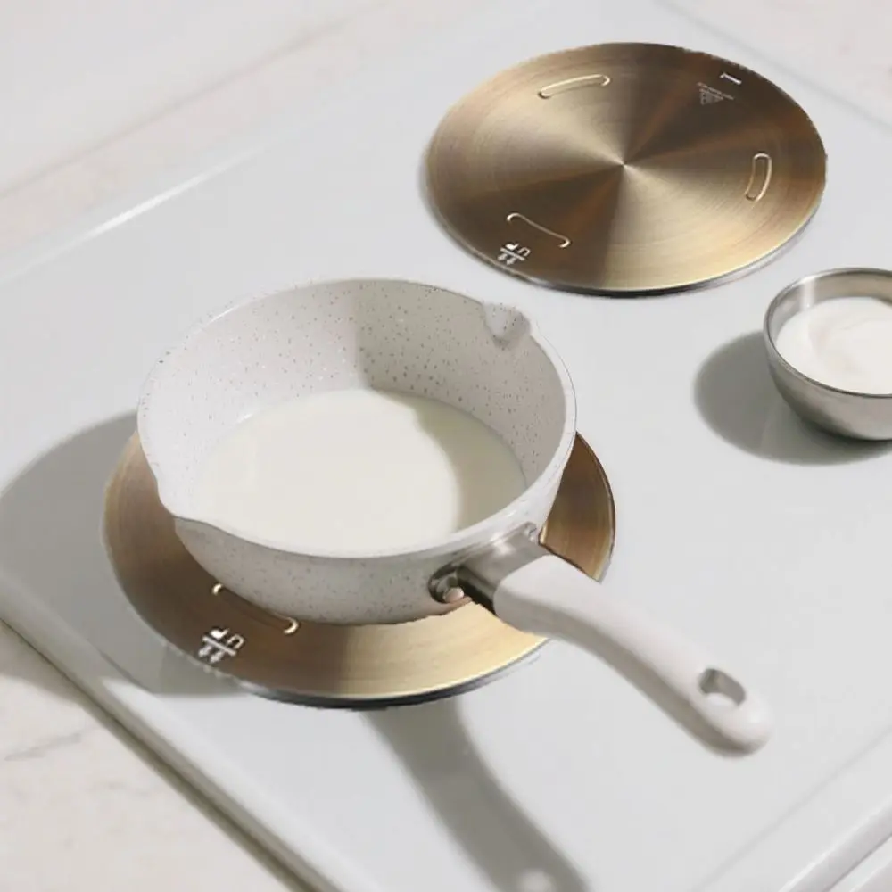 

16/20/24/28cm Induction Cooker Heat Conduction Plate Stainless Steel Rose Gold Heat Transfer Disk with Removable Handle