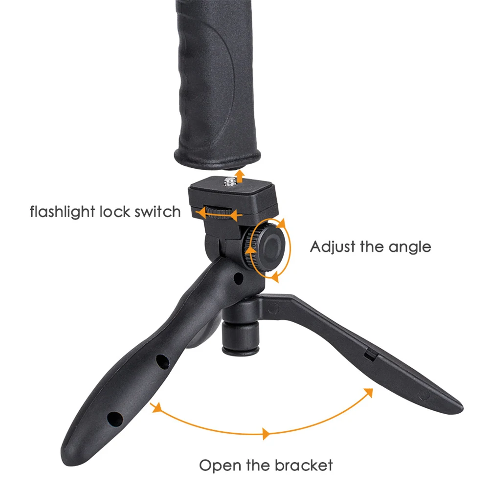 

LED Spot Lamp 4000mAh Rechargeable Camping Lantern Black Outdoor 3 Modes Adjustable LED Shoot Light Tube Bright flashlight