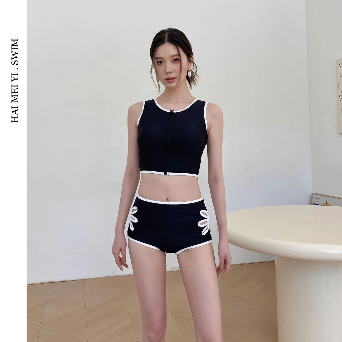 Hamiyi 2026 New Student Conservative Belly Cover Slimming Small Chest Separate Women's Thermal Vacation Swimming Suit